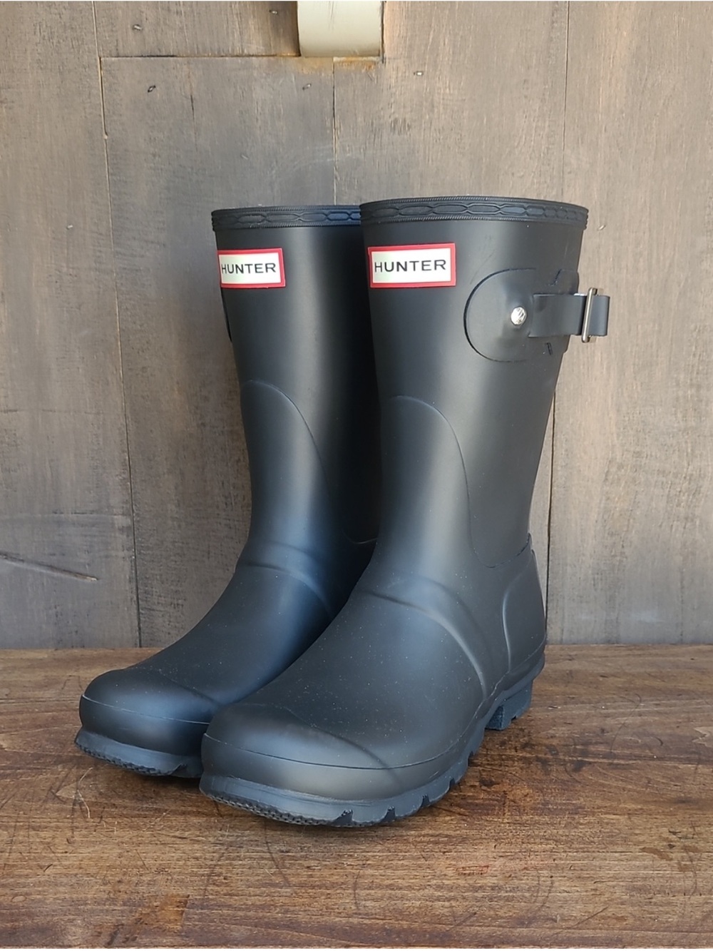 EUC Hunter Rain Boots Women's sz 8 Black Matte Original Rubber Boots